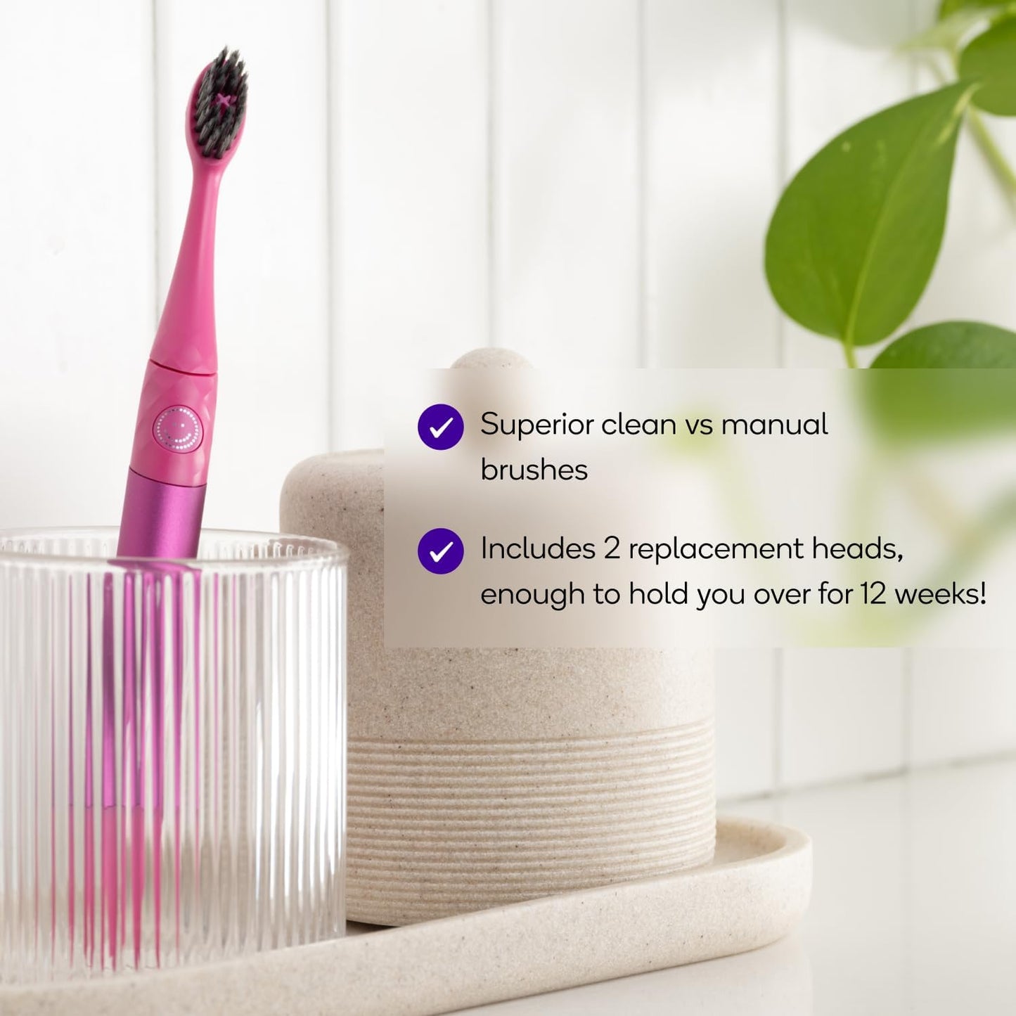 BURST Replacement Heads for Nova Sonic Toothbrush (White) | Super-Soft Bristles Reduce Risk of Abrasion & Irritation | Tapered Ends Reach Below The Gumline | for a Whiter, Brighter Smile