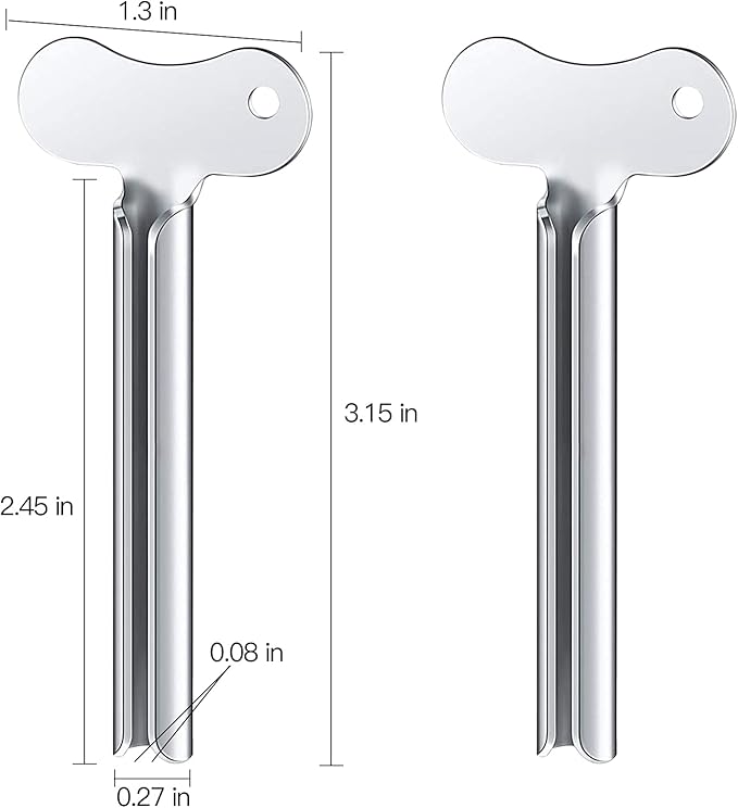 ZOCONE Toothpaste Squeezer, 12pcs Metal Tube Squeezer Key Stainless Steel Toothpaste Roller Tube Wringer for Paint, Cream, Cosmetic and Hair Dye(A)
