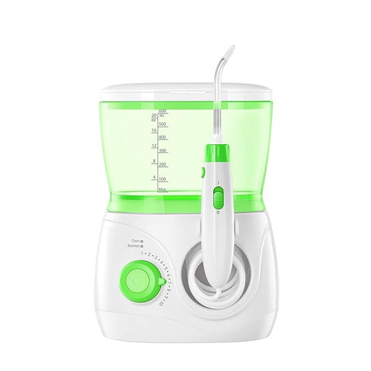 ToiletTree Products Children's Countertop Water Flosser - Dental Oral Irrigator for Kids - BPA-Free Dental Water Flosser with 600mL Capacity and Adjustable Water Pressure - Green