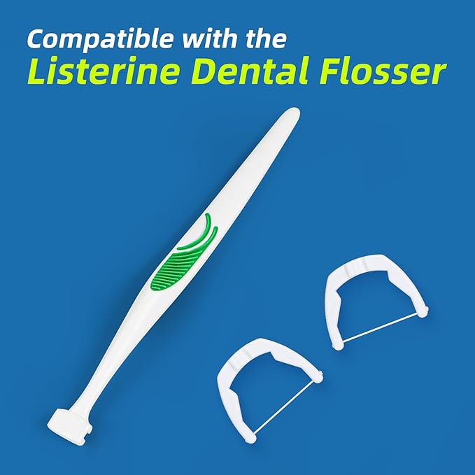 RioRand Ultraclean Access Flosser Refill Heads, Deep Clean Teeth, Protect Teeth and Gums PFAS Free, Compatible with Listerine Ultraclean Access Flosser 60 PCS (Pack of 1)