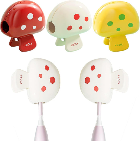 INUSO® 2025 New Tooth Brush Cover Cap (3 Pack) – Electric Toothbrush Cover with Strong Spring Clip, BPA-Free ABS Mushroom Design, Durable & Cute Travel Protector