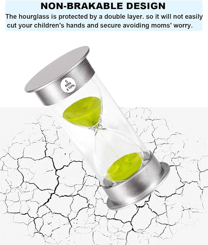 SuLiao Sand Timer 1 Minute Hourglass： Unbreakable Green Sand Watch 1 Min, Large Sand Clock one Minute, Colorful Plastic Hour Glass Sandglass for Kids, Games, Classroom, Kitchen, Decor