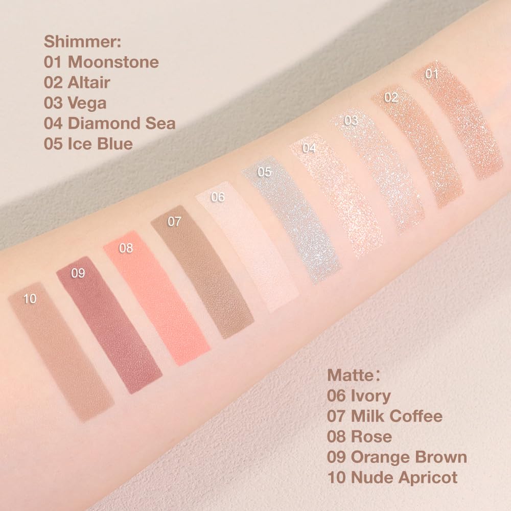 Single Cream Eyeshadow,Peach Pink Shimmer Eye shadow Pallette,Long Lasting Glitter Eyeshadow,Soft Shimmer Eye Makeup,Vegan & Cruelty-Free Mini Eye shadow for Brown Blue Green Eyes. 03#