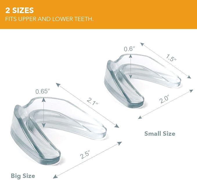 Mouth Guard for Teeth Grinding: Nighttime Dental Guard for Clenching, TMJ Relief - BPA Free, Moldable, Includes 4 Guards for Adults & Kids with Case