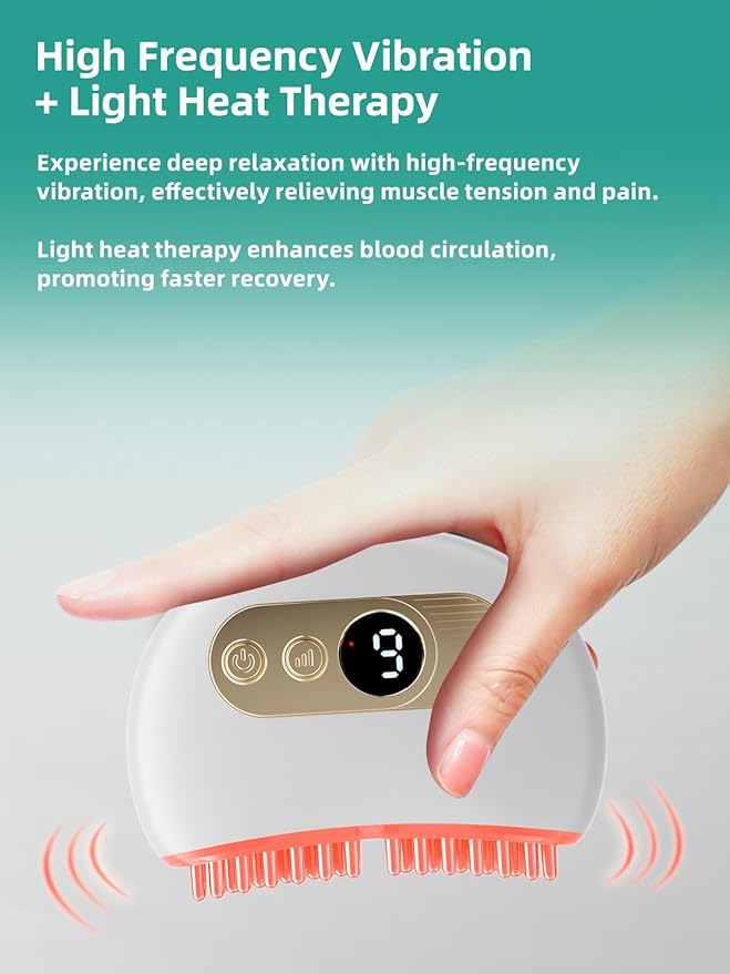 SandoKare TMJ Relief Products Jaw, TMJ Relief Massager, Vibration and Heating, Ergonomic Multi-Needle Design TMJ Massage Tool, Effective Jaw & Neck Pain, Grinding and Clenching Teeth Relief (White)