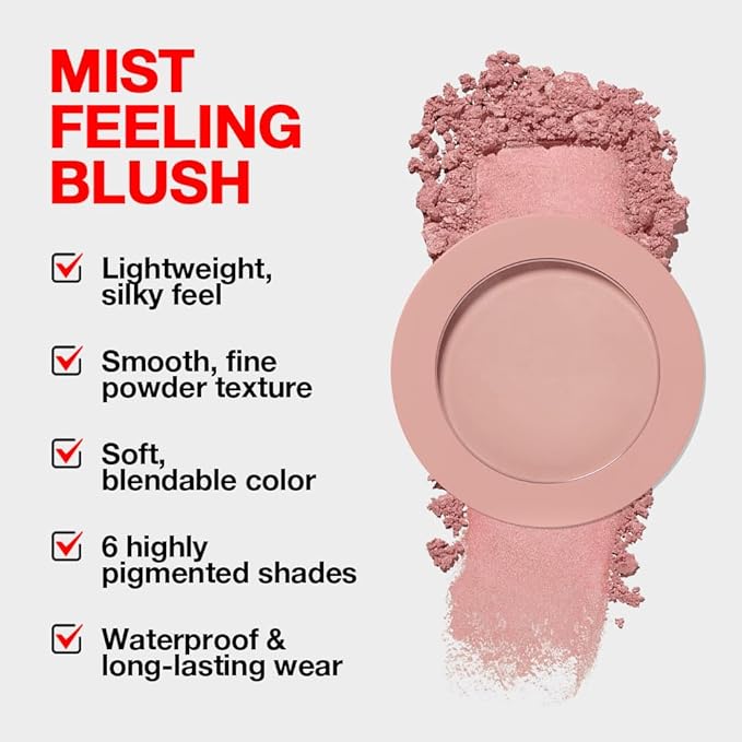 Single Dusty Rose Pink Matte Powder Blush Palette Face Makeup, Blush for Looks Younger Cheeks, Monochrome Cream Blushes Lightweight Long Lasting, Blush for Women All Skin Tones Paleta de, 04