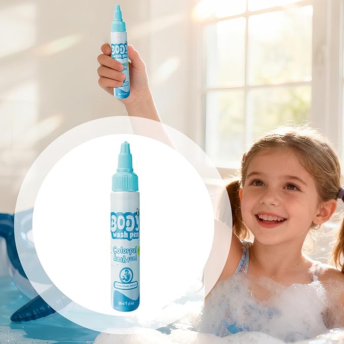 Bath Crayon, 30ml Washable Educational Marker Set, Bathtub Drawing Crayons with Smooth Texture,Easy Clean Off Formula with Vibrant Colors, Creative Art Play Tool for Kids Boys Girls Bathroom Fun Time