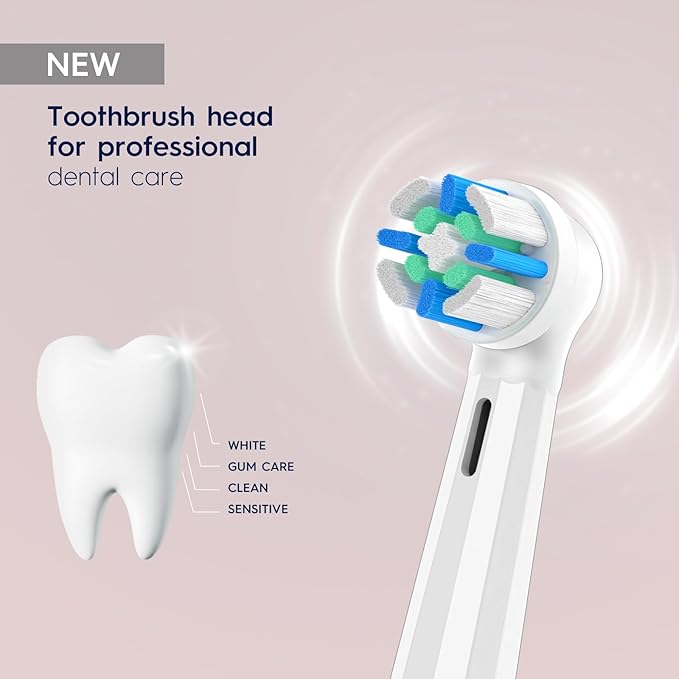 iO Replacement Heads Compatible with Oral B iO 2/3/4/5/6/7/8/9/10/Deep Clean Series Electric Toothbrush, Brush Heads Compatible with Oral B iO with Medium-Hard bristles Care Your Teeth (6 White)