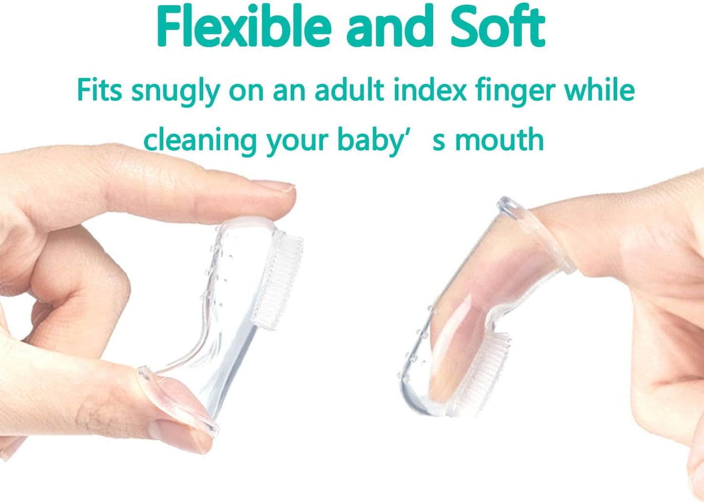 Baby Toothbrush Set, 6 Pcs Soft Infant Finger Toothbrush with 6 Boxes, Newborns Toddler Silicone Baby Tooth Brush 0-6 Months 6-12 Months