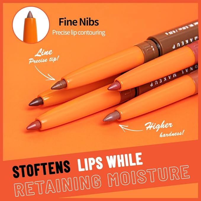 Matte Lip Liner Pencil for Shaping Lips, Retractable Creamy Brown Crayon LipLiner Pencil, Long Lasting Waterproof Lipstick Lip Liner Makeup, Vegan Beauty 05#