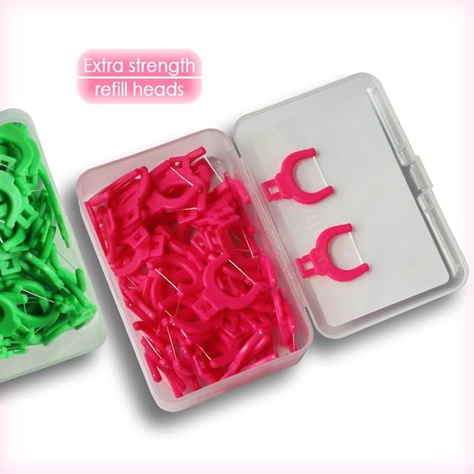 T.Smile Kids Evolutionary Clean Dental Flosser Kit, Child-Sized Handle & Refills, Fluoride Free, for Ages 3+, (Blue Handle + 120 Biodegradable Refills)