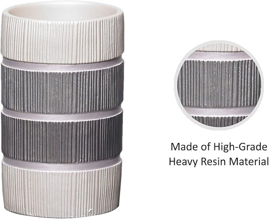 Zahari Home Modern Line Tumbler - Modern Western Design Bathroom Cup - Stylish Toothbrush Holder - Luxury Decor for Essentials with Classic Charm