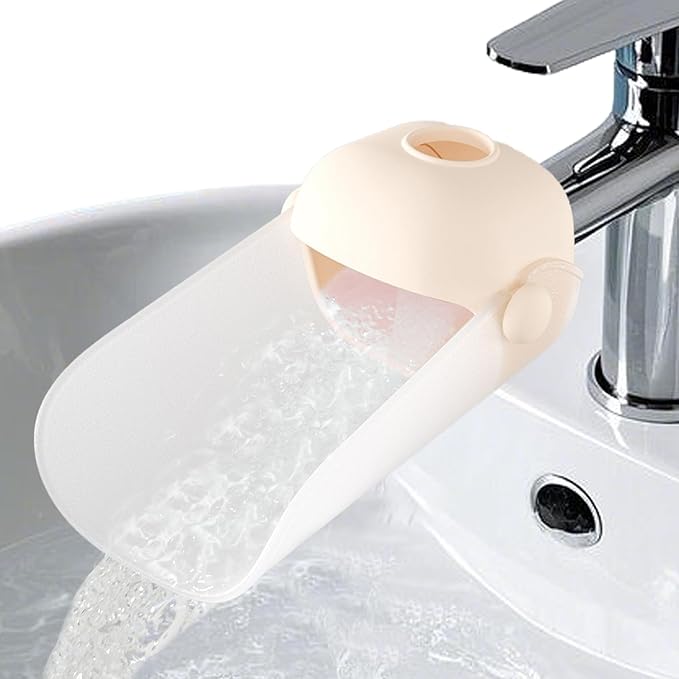 KOMIDK Faucet Extender for Bathroom Sink Faucet Extender for Toddlers Bathroom Sink Kitchen Bathtub (Apricot)