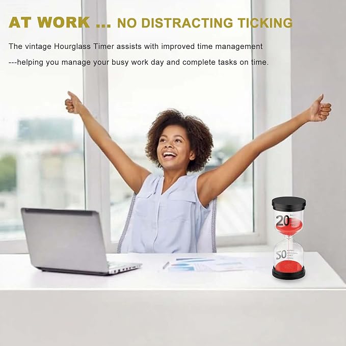 SuLiao Hourglass 20 Minute Sand Timer, Red Sand Clock, Plastic SandWatch Five Min, Small Reloj De Arena 20 Minutos, Colorful Hour Glass Sandglass, Games, Classroom, Kitchen, Decoration