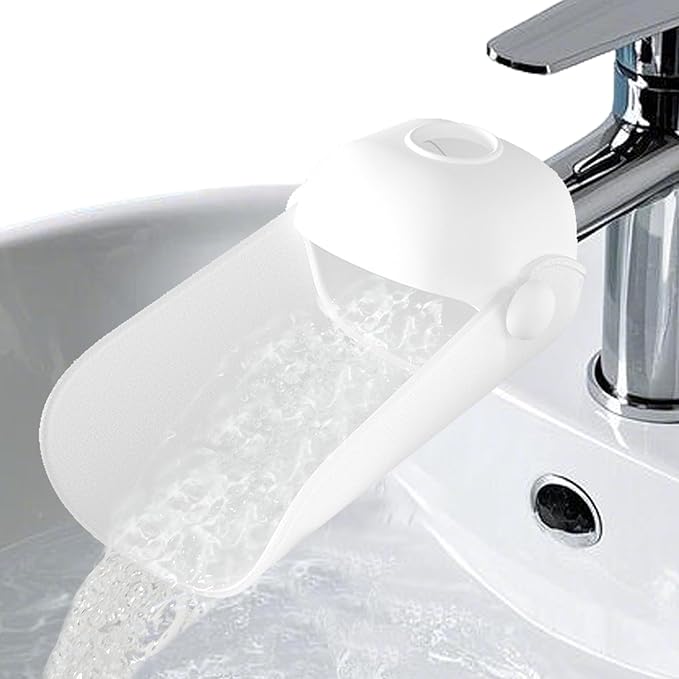 KOMIDK Faucet Extender for Bathroom Sink Faucet Extender for Toddlers Bathroom Sink Kitchen Bathtub (White)
