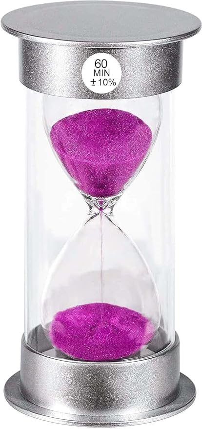 SuLiao Sand Timer, 60 Min Hourglass, Large Purple Sand Clock, Unbreakable Plastic for Kids, Games, Classroom, Kitchen, Decoration