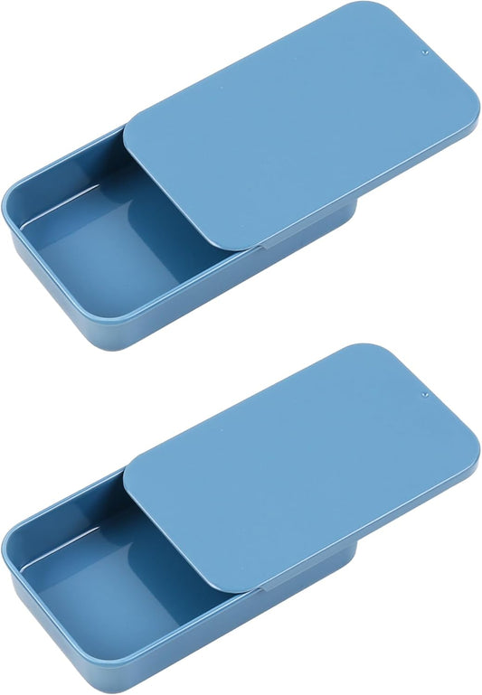 2Pack Dental Floss Portable Case,Dental Floss Dispenser,Convenient Refillable Glide Travel Adult Floss Box for Travel, Dates,Dinners and Hotels(Blue)