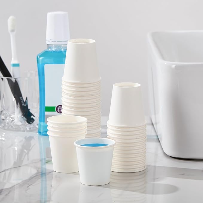SIUQ 1200 Pack 3 oz Paper Cups, Small Disposable Bathroom Mouthwash Cups, Mini White Paper Espresso Cups 3 Ounce for Parties, Bathroom, Picnics, Travel and Events