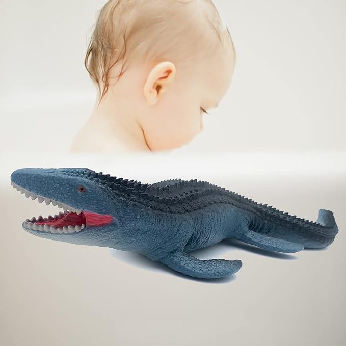 Gemini&Genius Mosasaurus Toy for Kids, Marine Reptile Animal Soft Plastic Sea Shark Toy Action Figure, Gift Great for Educational, Cake Topper, Swim, Bath Toys, Stocking Stuffers for Kids