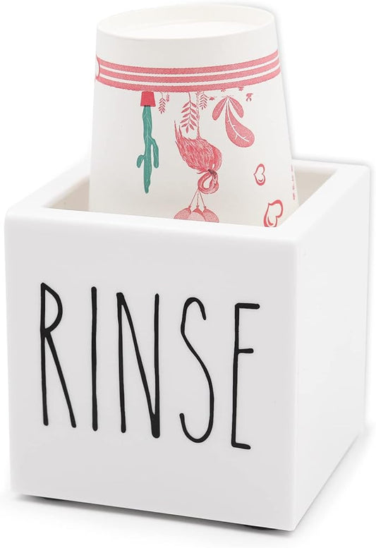 Dixie Acrylic Cup Dispenser and Holder, 3/5 oz White Paper Cup Rinse Organizer Caddy