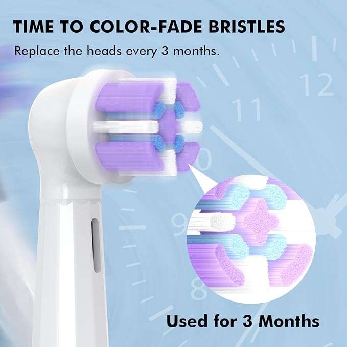 Pack of 6 Replacement Heads Compatible with Oral B iO 10 9 8 7 6 5 4 3 Series Electric Toothbrush, Medium Brush Heads, Black/White