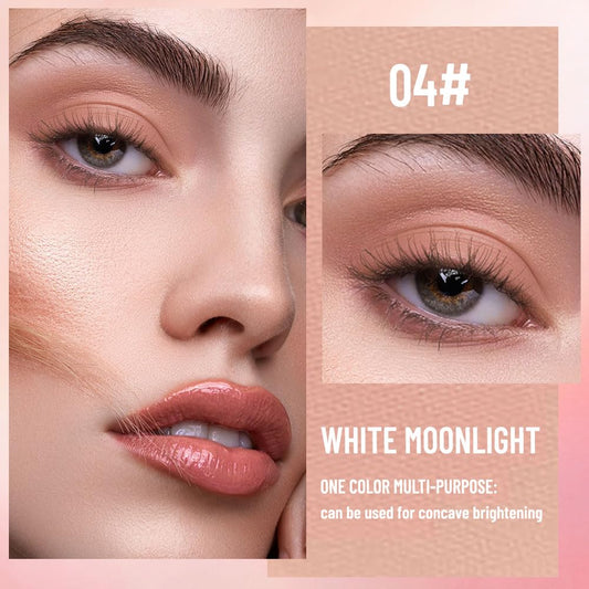 Pearlescent mini Eyeshadow Highly Pigmented Blend Matte & Shimmer EyeShadow,Cream Moisturizing Waterproof&Long Lasting Eye Makeup Natural Luminous Makeup Look (B04, 1 Count (Pack of 1))