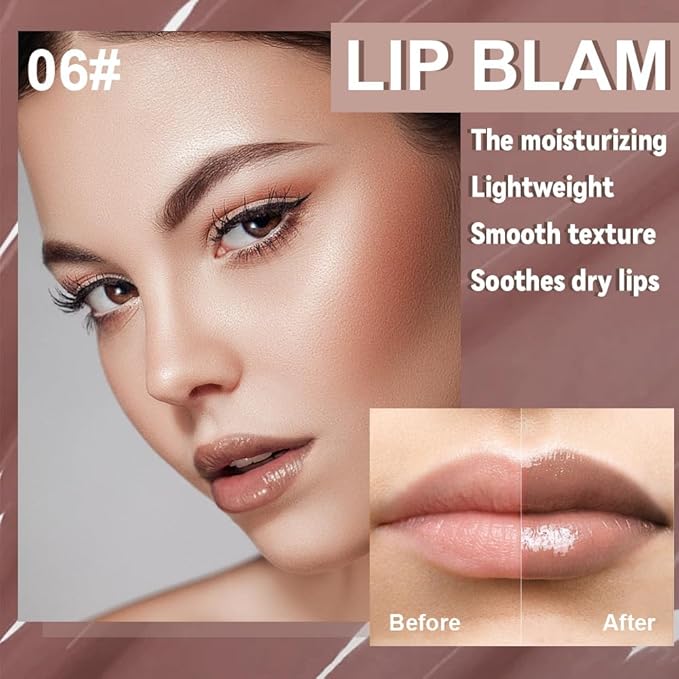 Light Gloss Tinted Buttery Lip Balm – Hydrating Lip Care with Nourishing Oils for Women’s Dry Lips, Natural Tint & Soft Gloss, Lip Plumper Moisture & Light Lip Stain Finish, Vegan 1Pc-#06 Iced Coffee