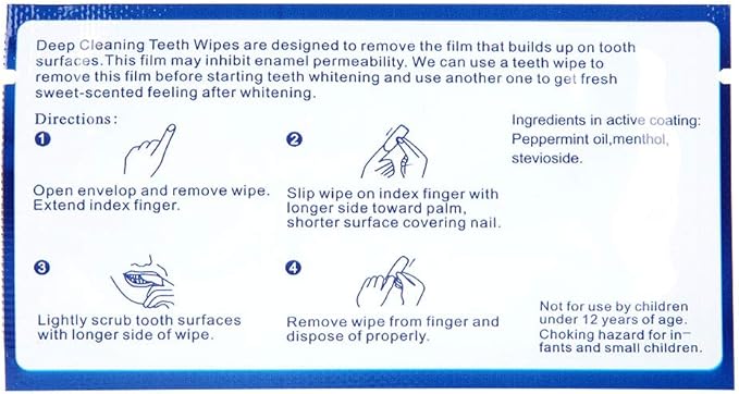 50Pcs Finger Teeth Wipes, Floss Wipe Cloth Tooth Cleaning Tool for Oral Deep Cleaning Teeth Whitener Strips Finger Toothbrush Oral Finger Wipes Removing Teeth