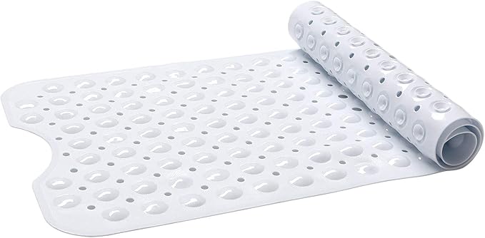 Sheepping Baby Bath Mat Non Slip Extra Long Bathtub Mat for Kids 40 X 16 Inch - Eco Friendly Bath Tub Mat with 200 Big Suction Cups,Machine Washable Shower Mat (White)