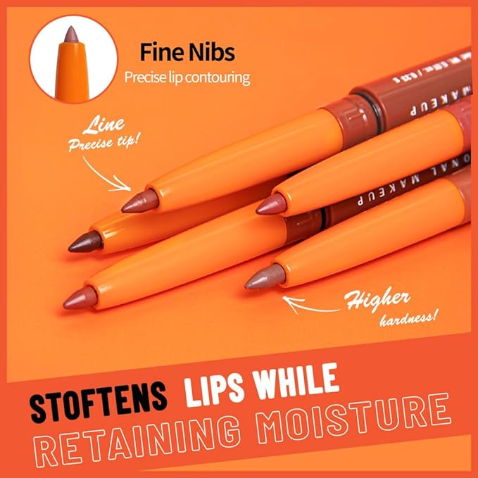 Matte Lip Liner Pencil for Shaping Lips, Retractable Creamy Brown Crayon LipLiner Pencil, Long Lasting Waterproof Lipstick Lip Liner Makeup, Vegan Beauty 03#