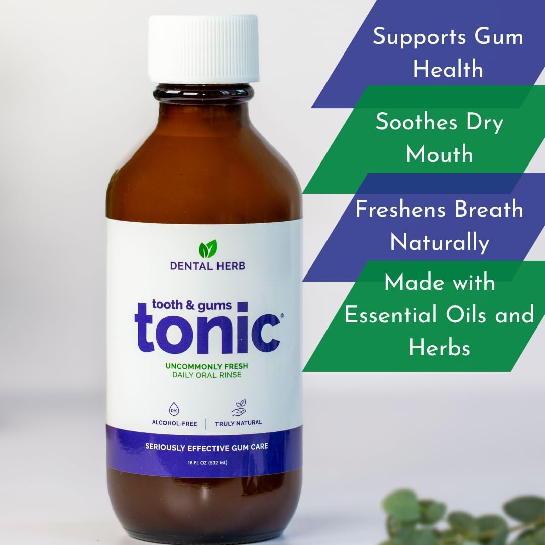Soothe Gums & Freshen Breath Naturally | Herbal Oral Rinse with Essential Oils | Alcohol-Free, Fluoride-Free Mouthwash | Plant-Based Oral Care | Tooth & Gums Tonic by Dental Herb Company