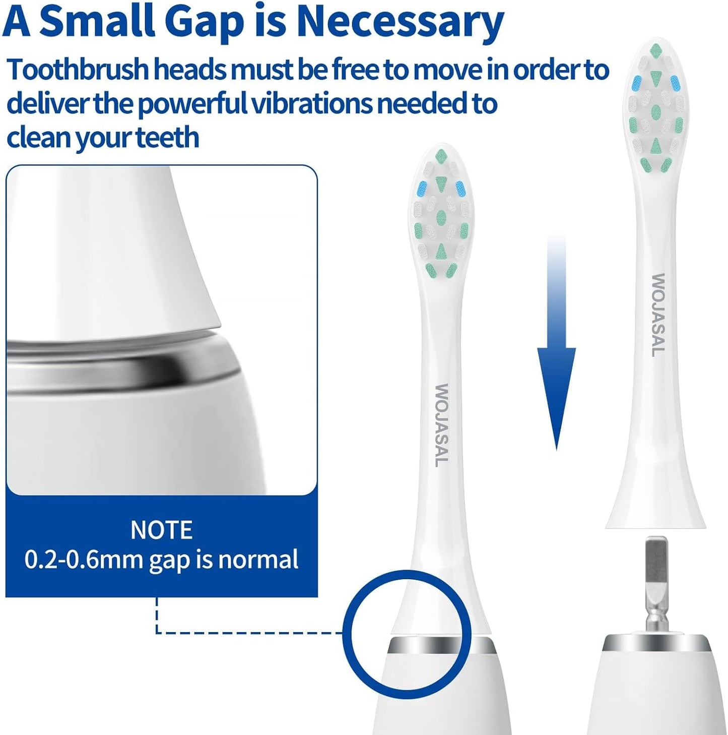 Replacement Brush Heads Compatible with Philips SoniCare Electric Toothbrushes, Dupont Bristles for Effective Cleaning, Snap-on System, 8 Pack, White