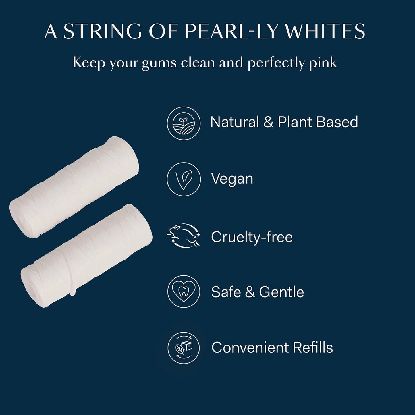 Better & Better Natural Dental Floss Refill Pack | Waxed & Zero Plastic Oral Care - 100% Plant-Based, Vegan, Eco and Non Toxic Dental Floss, 2 Spools