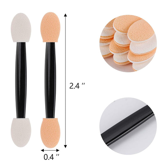 1000 Eye Shadow Applicator Disposable Foam Makeup Brush Sponge Tipped Oval Eyeshadow Applicators Dual Sides Black