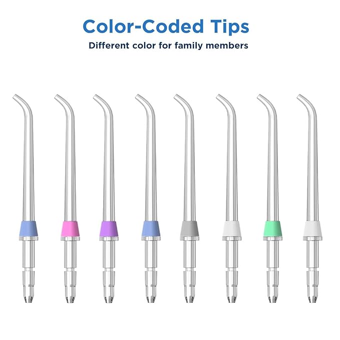 Replacement Heads for Waterpik, Replacement Picks for Water Pik Water Flosser (8 Classic Jet Tips + Storage Case + Travel Case)