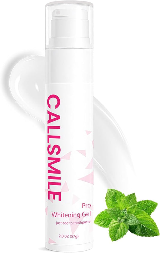 CALLSMILE Teeth Whitening Gel - Professional Strength Hydrogen Peroxide Formula, Tooth Stain Remover for White Teeth, Removes Tough Stains Coffee, Wine, Tea, Sensitive Teeth-Friendly, 2 oz Bottle