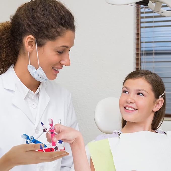 ArtCreativity Bendable Toothbrush Figures - 12 Dental Toys for Kids, Dentist Office Giveaways, Toothbrush Toys & Party Favors, Stress Relief Fidget Toys, Piñata Fillers