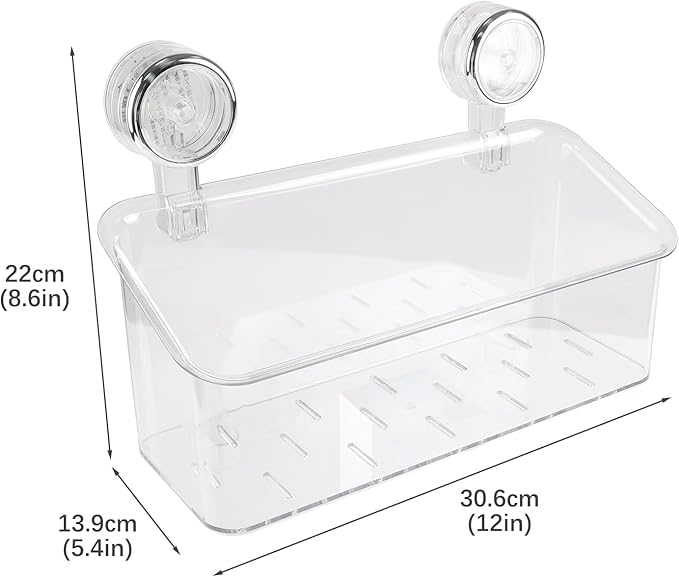 2 Pack Bath Toy Storage Organizer,Kids Bathtub Toy Holder with Drain Holes,clear Powerful Suction Shower Caddy for Bathtub,No Drilling Shower Caddy Suction Cup for Bathroom,Kitchen