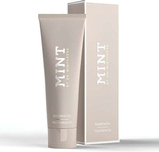 Mint Toothpaste Without Fluoride - Vegan and Without microplastic - Cleans Particularly Thoroughly and Protects reliably - Unique Ultrapolish Technology MPT1 - by Dr. Mintcheva | 2.78 oz