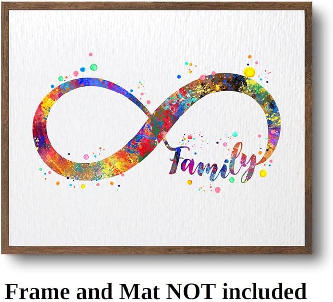 Dignovel Studios 13X19 Unframed Infinity Symbol Sign Family Watercolor Art Print Poster Housewarming Inspirational Home Wall Hanging Decor DN922