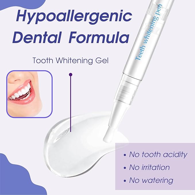 Teeth Whitening Pen, Teeth Whitener Kit Tooth Whitening Pen Gel Effective for Professionally Stain Removal, Portable, Painless, 2-Pack