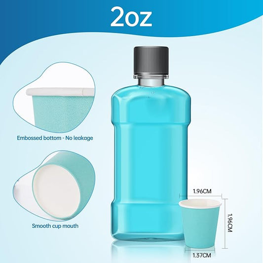 Brandon-super [100 Count - 2 oz] Small Paper Cups, Mouthwash Cup Bathroom Cups Mini Cup Small Disposable Cups (Blue)