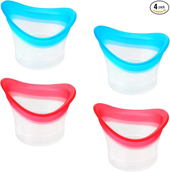 4Pcs Eye Wash Cup Eye Wash Bath Kit Silicone Eye Cleaning Cup for Eye Rinse Portable Eye Care Tool Eye Cleaner for Quick Relief Tired Eyes Cleaning Eye Dust Makeup Irritants