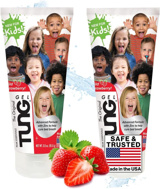 Tongue Cleaner Gel for Kids, Kids Tongue Cleaner Paste, Children's Tongue Scraper, Childs Tongue Scrubber, Fight Bad Breath, Made in USA (Set of 2)