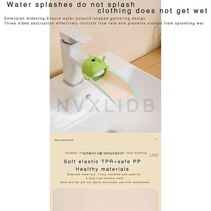 Upgraded Version of The Little Deer Toddler Faucet Extender, Suitable for Bathroom, Kitchen, Bathtub Sink, Suitable for Most faucets (2-Pack Pink + Green)