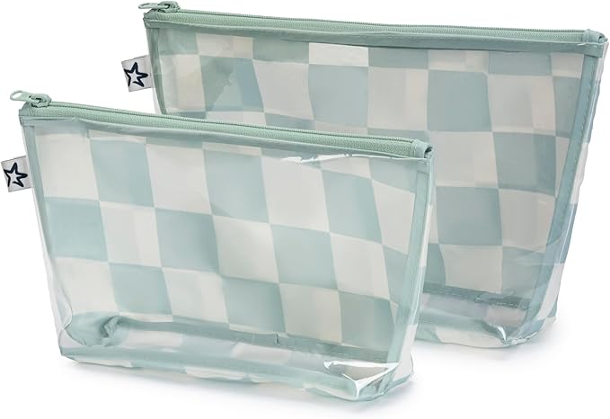 Tiny Twinkle Diaper Bag Organizing Pouches | Mess-Proof Clear Front Travel Organizer Bags | TSA Approved Toiletry Bag Set for Baby and Mom Essentials