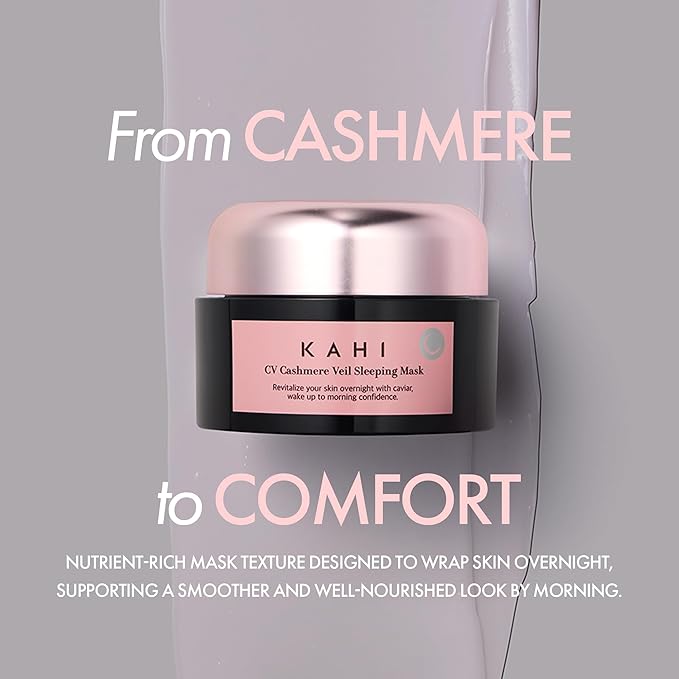 KAHI CV Cashmere Veil Sleeping Mask - Age-Defying Overnight Face Mask with Prestige Beluga Caviar Oil - Tightening & Smoothing Luxury Korean Skincare 1.69 fl oz
