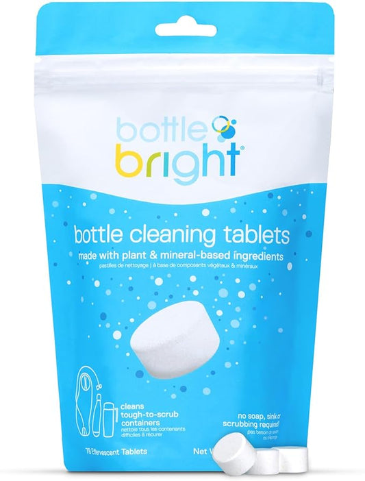 Bottle Bright - Clean Stainless Steel, Thermos, Tumbler, Insulated and Reusable Water Bottles – Cleaning Tablets are Easy and Safe to Use