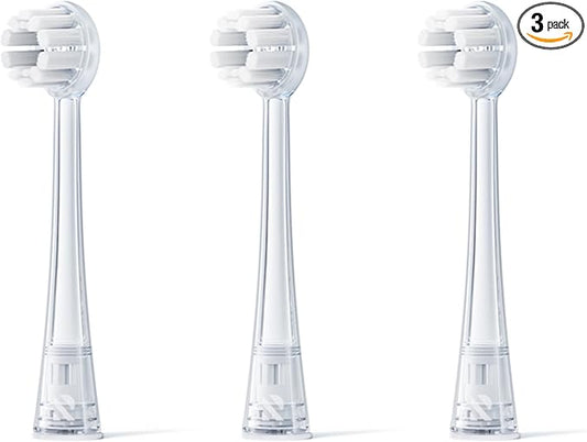 RANVOO AirJet II Original Replacement Head, Upgraded Jet Clean, 100% Plaque Removal, Conada Certified, White for Adult Protect Gum Orthodontic Teeth, 3 Packs, Gentle Gum Care