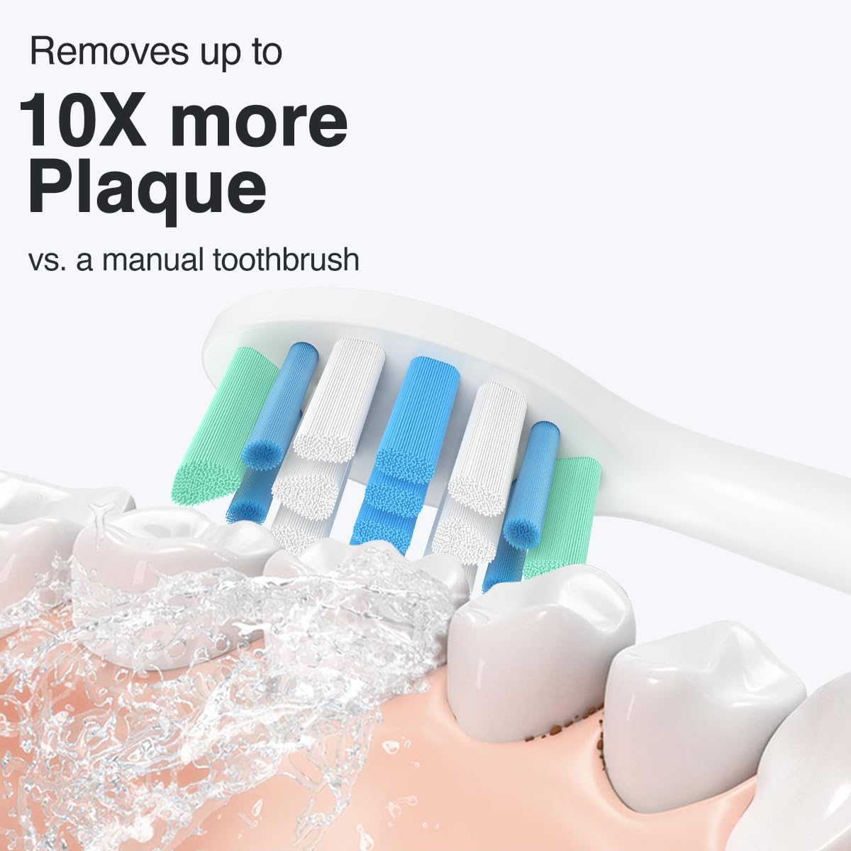 Electric Toothbrush Heads for Philips Sonicare Replacement Heads C1,C2,G2,4100,W,Replacement Brush Head Compatible with Phillips Sonicare Electric Toothbrushes C2,C1,G2,for Sonic Care Brush,6 Pcs